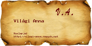 Világi Anna névjegykártya